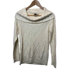 White House Black Market Jeweled Knit Sweater | Size Small